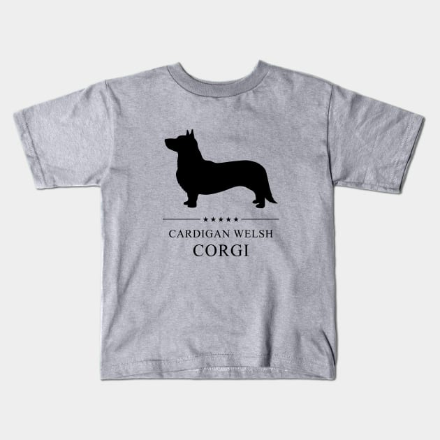 Cardigan Welsh Corgi Black Silhouette Kids T-Shirt by millersye